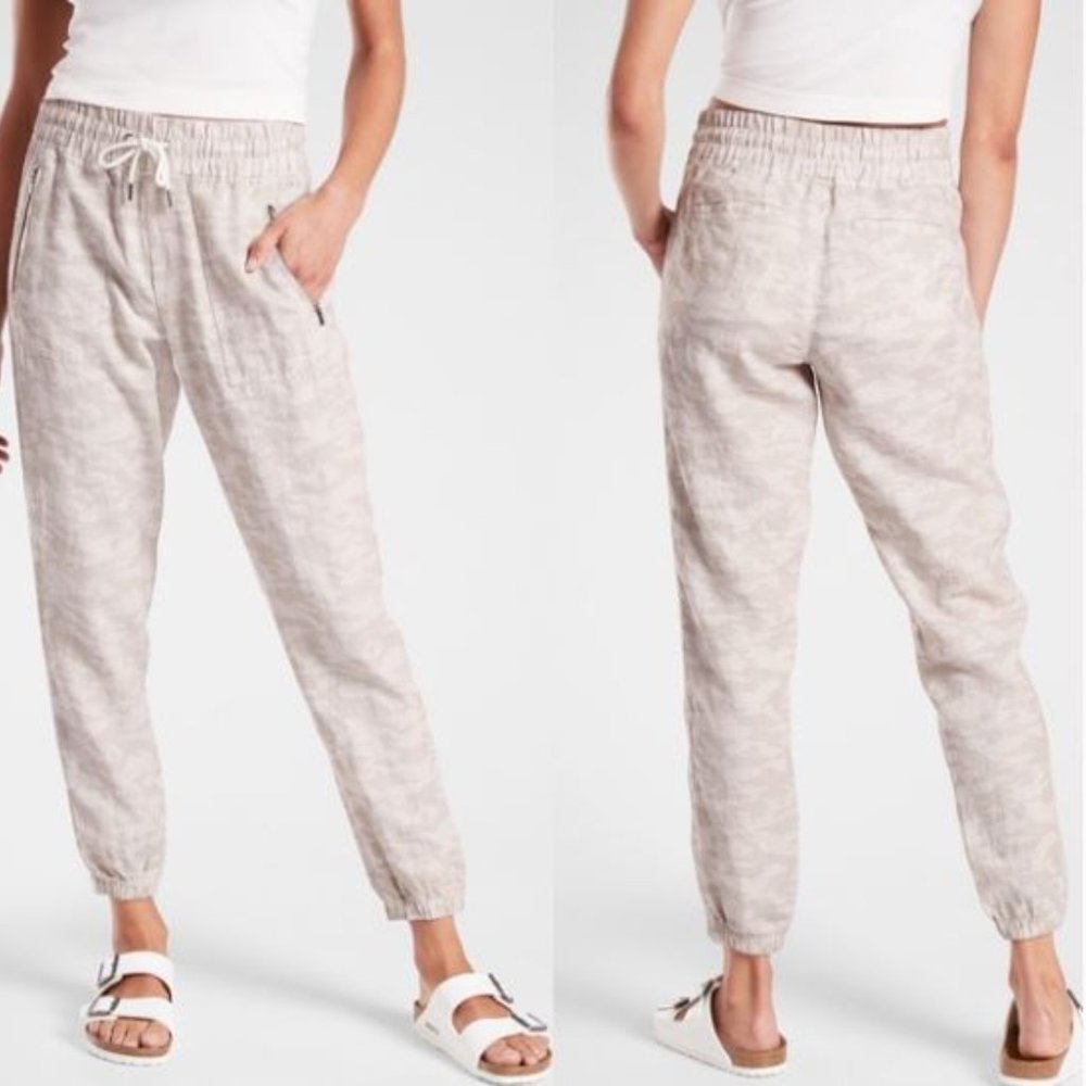 Athleta | Cabo Tide Linen Jogger Neutral Camo - Picture 2 of 10